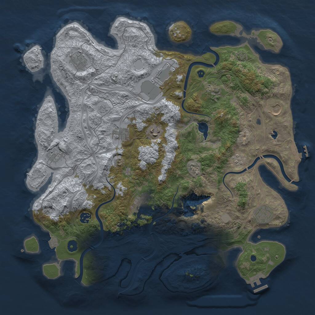 Rust Map: Procedural Map, Size: 4250, Seed: 305180501, 17 Monuments