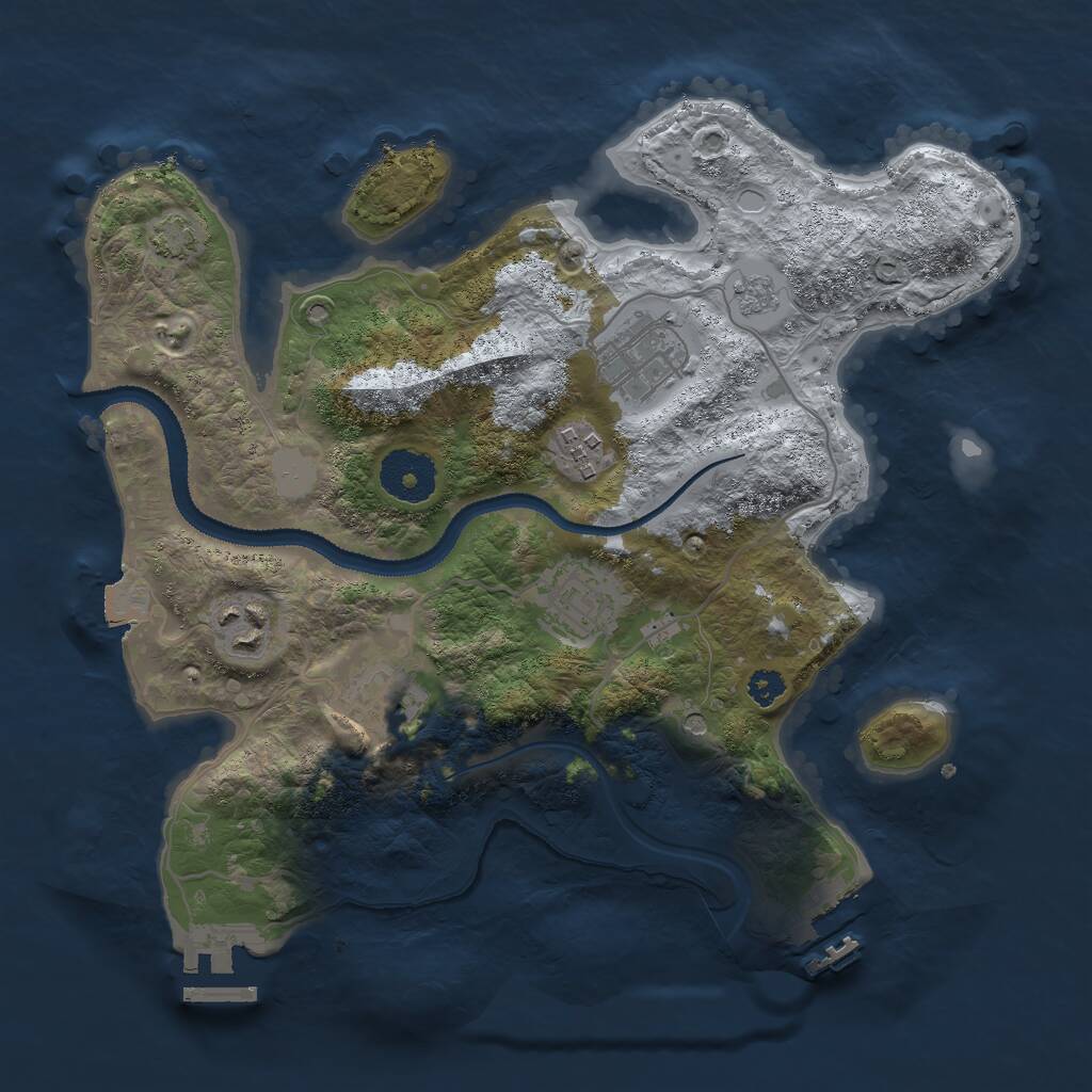 Rust Map: Procedural Map, Size: 3000, Seed: 14993, 11 Monuments