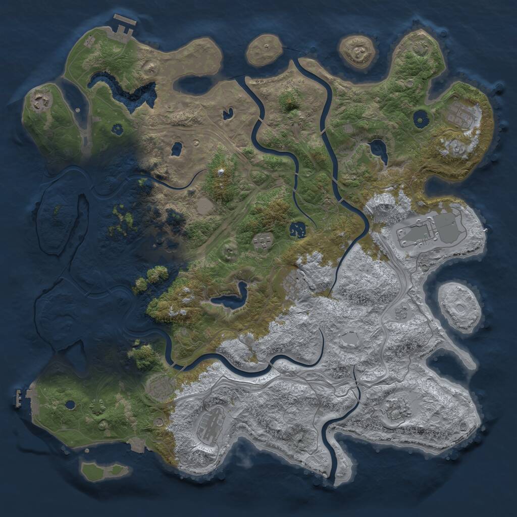 Rust Map: Procedural Map, Size: 4500, Seed: 1513931444, 16 Monuments