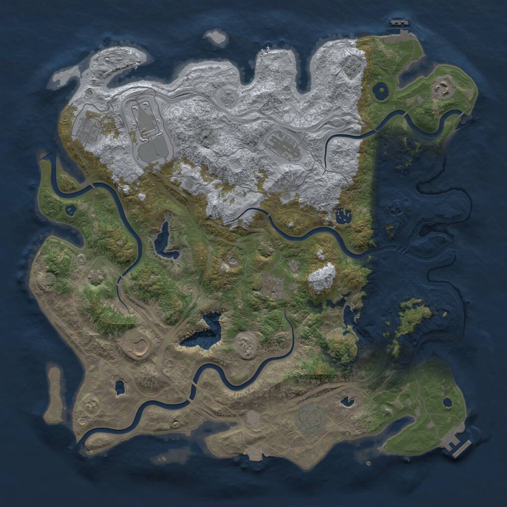 Rust Map: Procedural Map, Size: 4500, Seed: 281963268, 15 Monuments