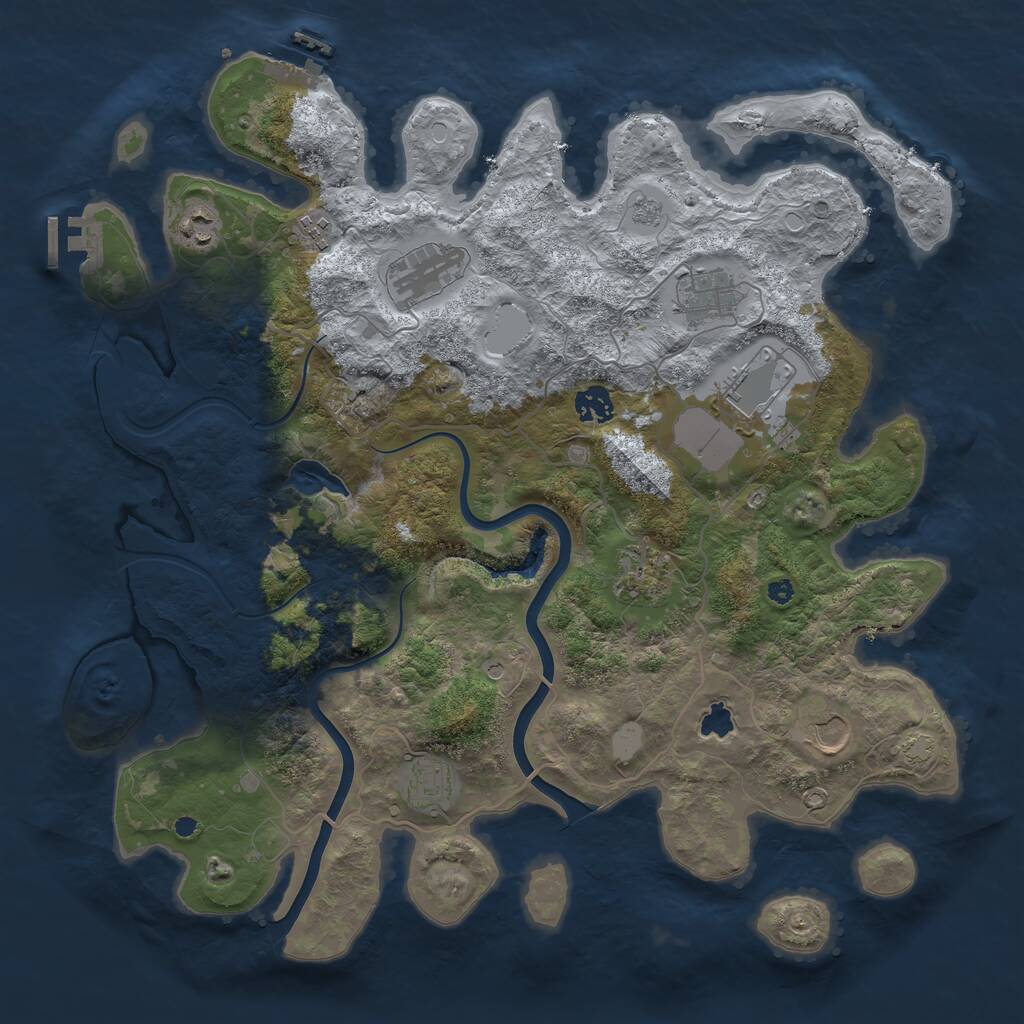 Rust Map: Procedural Map, Size: 4000, Seed: 5083753, 15 Monuments
