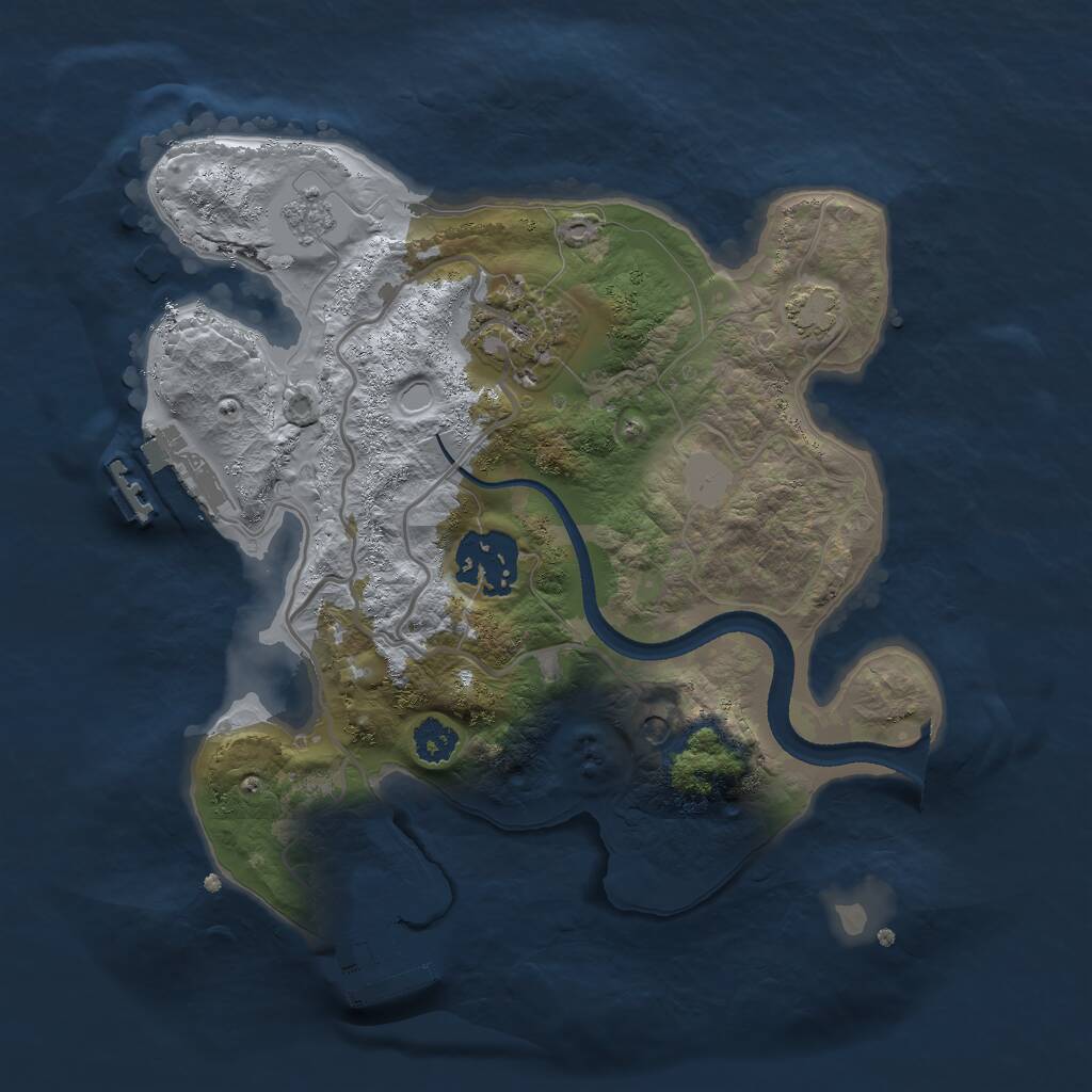 Rust Map: Procedural Map, Size: 2500, Seed: 92317, 8 Monuments