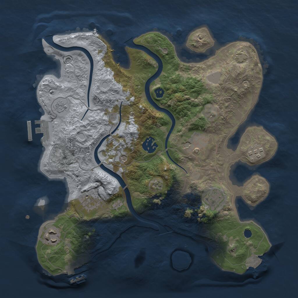 Rust Map: Procedural Map, Size: 3000, Seed: 1735563548, 12 Monuments