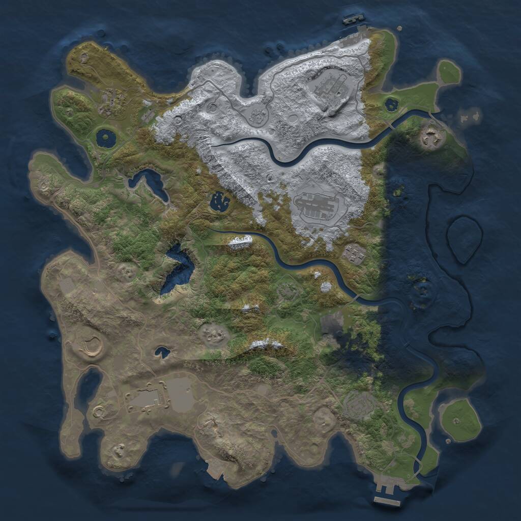 Rust Map: Procedural Map, Size: 4000, Seed: 326513339, 16 Monuments