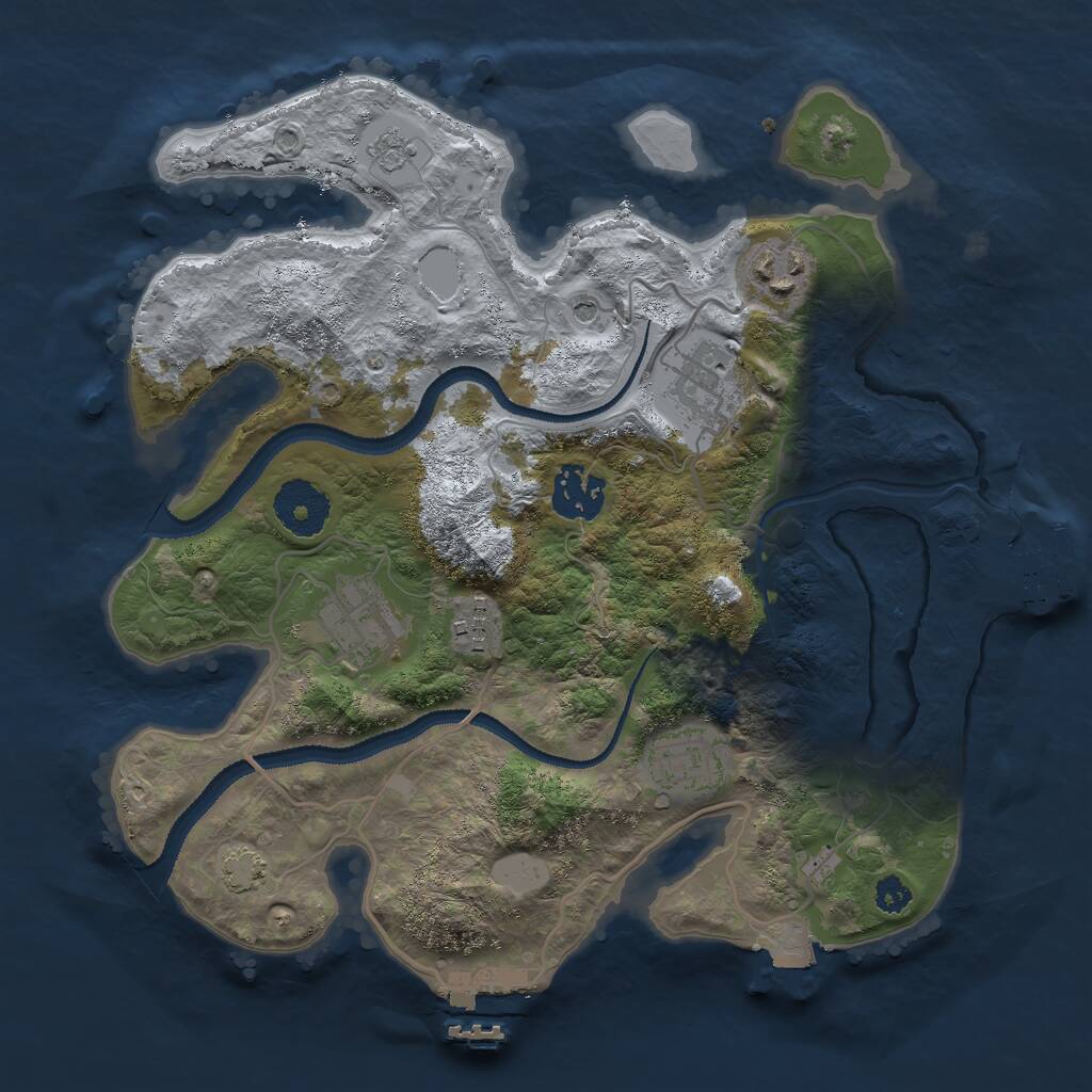 Rust Map: Procedural Map, Size: 3000, Seed: 485263862, 12 Monuments