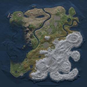 Thumbnail Rust Map: Procedural Map, Size: 3700, Seed: 1420078031, 15 Monuments