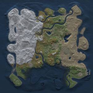 Thumbnail Rust Map: Procedural Map, Size: 4300, Seed: 92317, 16 Monuments