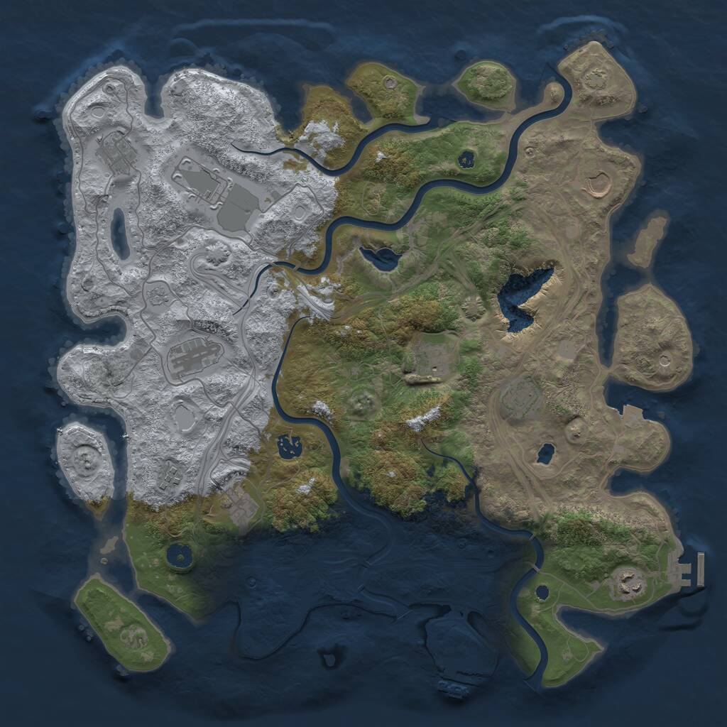 Rust Map: Procedural Map, Size: 4300, Seed: 92317, 16 Monuments