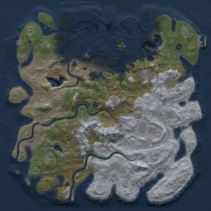 Thumbnail Rust Map: Procedural Map, Size: 5000, Seed: 1784289682, 16 Monuments