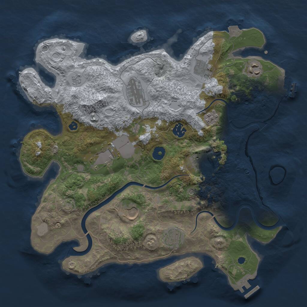Rust Map: Procedural Map, Size: 3500, Seed: 610594452, 15 Monuments