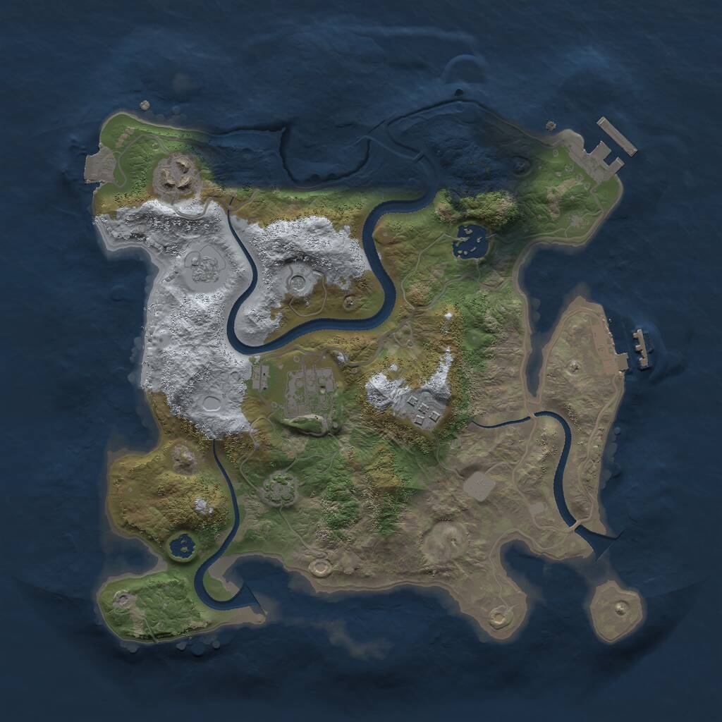 Rust Map: Procedural Map, Size: 3000, Seed: 1364257649, 10 Monuments