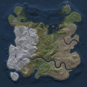Thumbnail Rust Map: Procedural Map, Size: 3750, Seed: 542219645, 15 Monuments