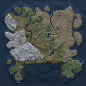 Thumbnail Rust Map: Procedural Map, Size: 4000, Seed: 559248885, 17 Monuments