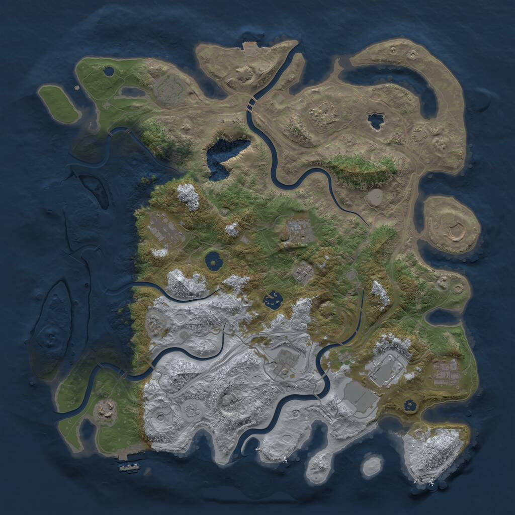 Rust Map: Procedural Map, Size: 4250, Seed: 796008396, 17 Monuments