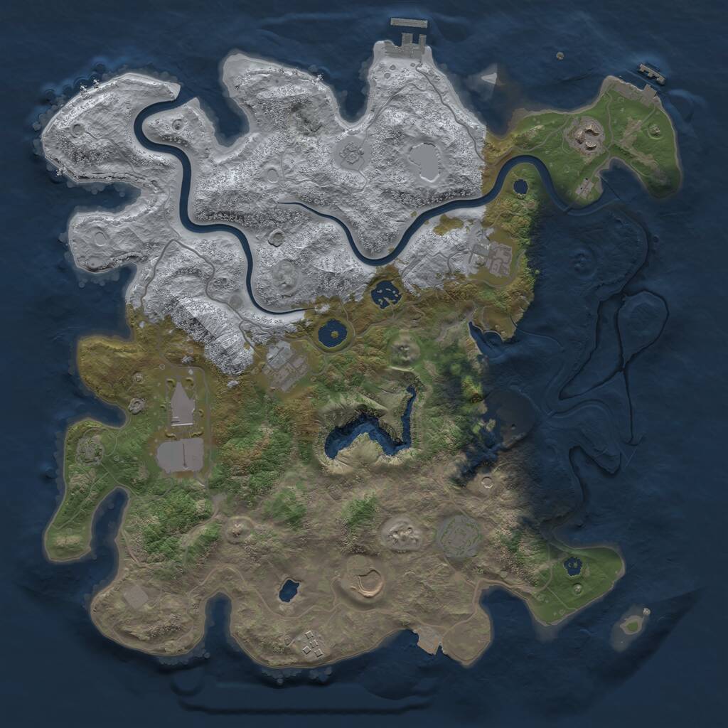 Rust Map: Procedural Map, Size: 4000, Seed: 1514333681, 15 Monuments