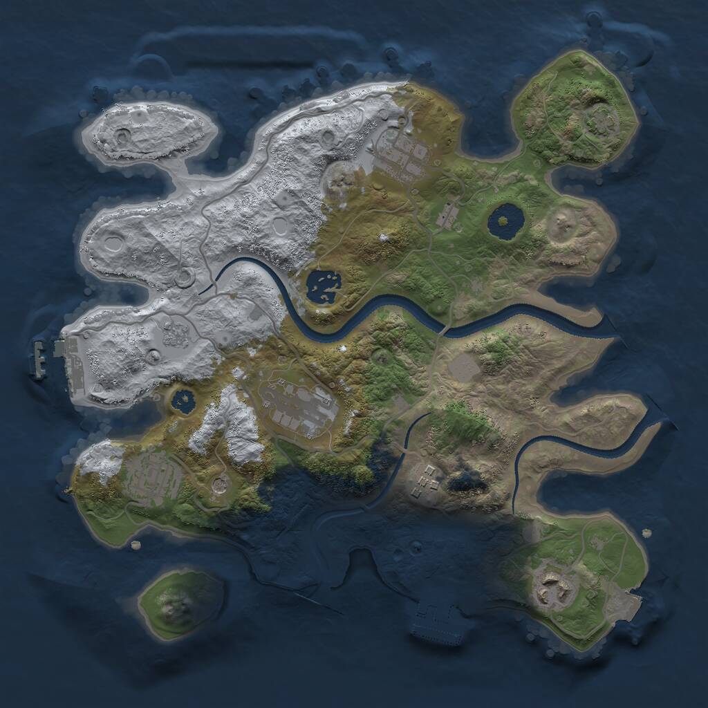 Rust Map: Procedural Map, Size: 3000, Seed: 298390826, 12 Monuments