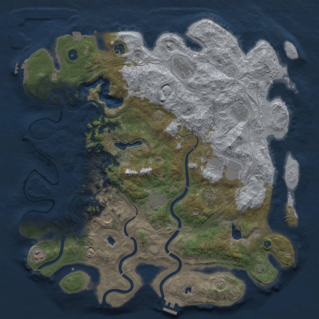 Rust Map: Procedural Map, Size: 4500, Seed: 433243148, 15 Monuments