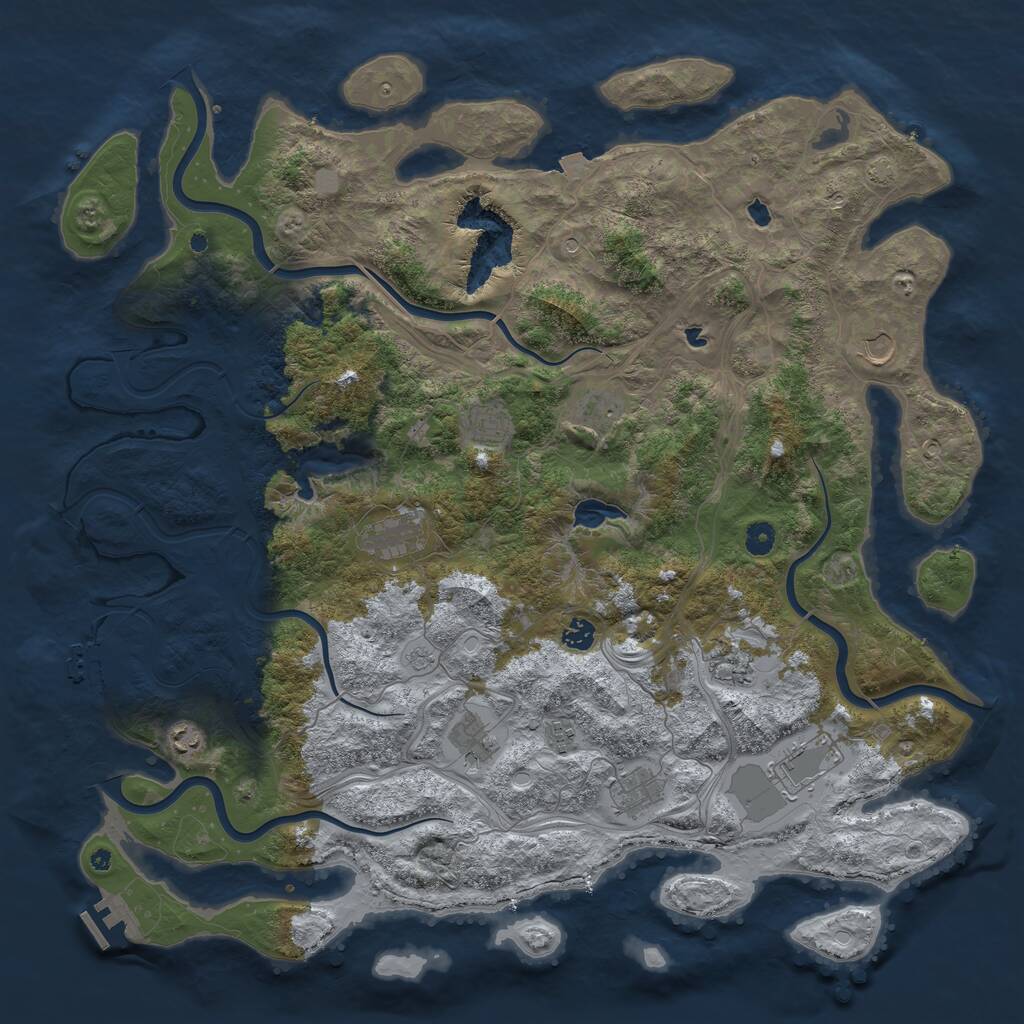 Rust Map: Procedural Map, Size: 4800, Seed: 1605290779, 17 Monuments