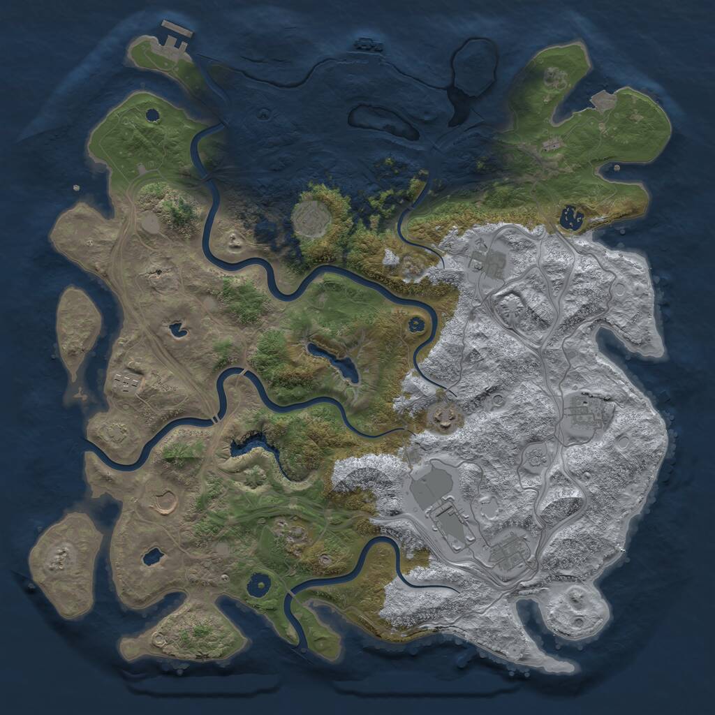 Rust Map: Procedural Map, Size: 4500, Seed: 454508519, 16 Monuments