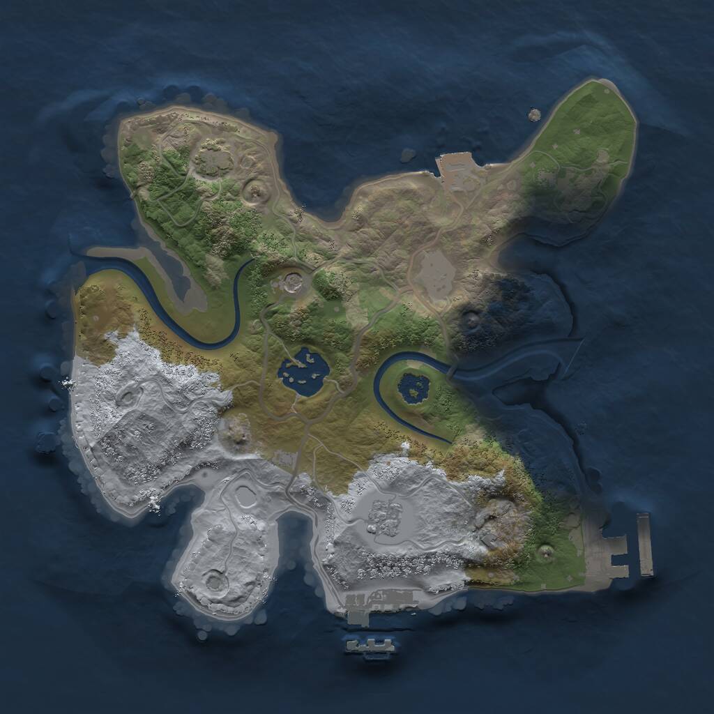 Rust Map: Procedural Map, Size: 2300, Seed: 1413358510, 7 Monuments