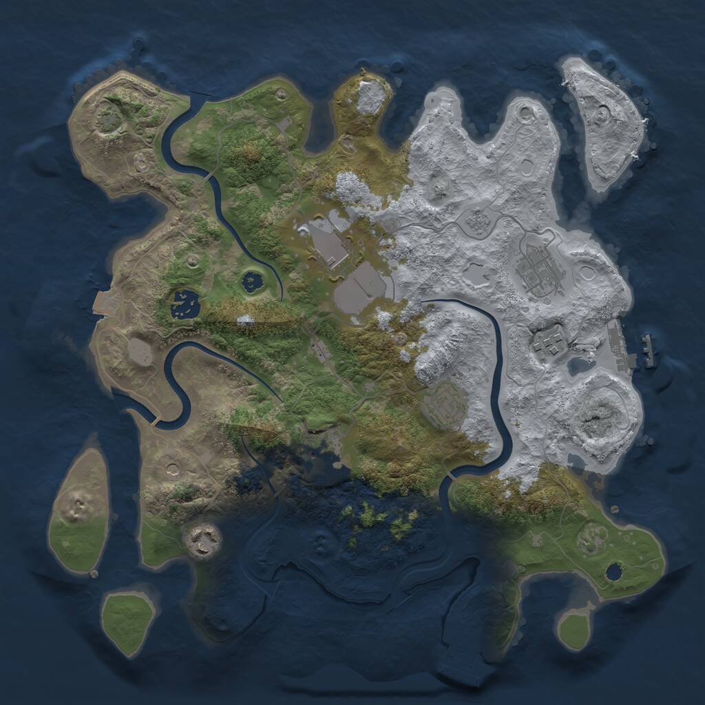 Rust Map: Procedural Map, Size: 3500, Seed: 366045751, 13 Monuments