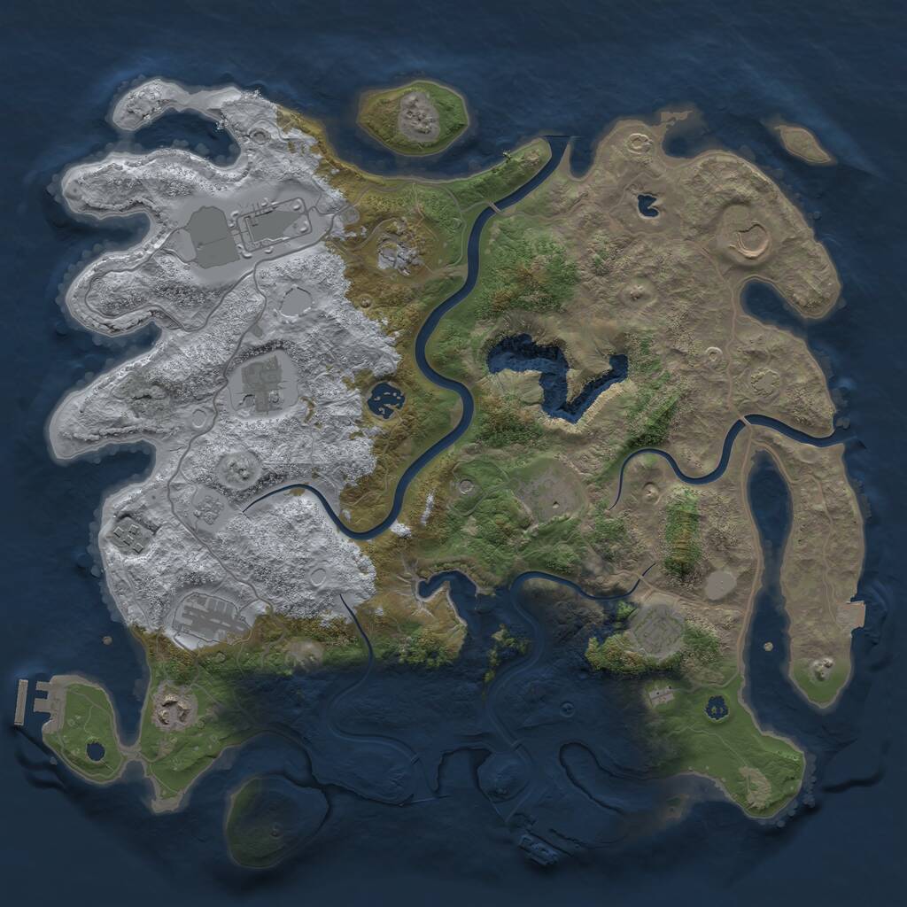 Rust Map: Procedural Map, Size: 4000, Seed: 283465986, 16 Monuments
