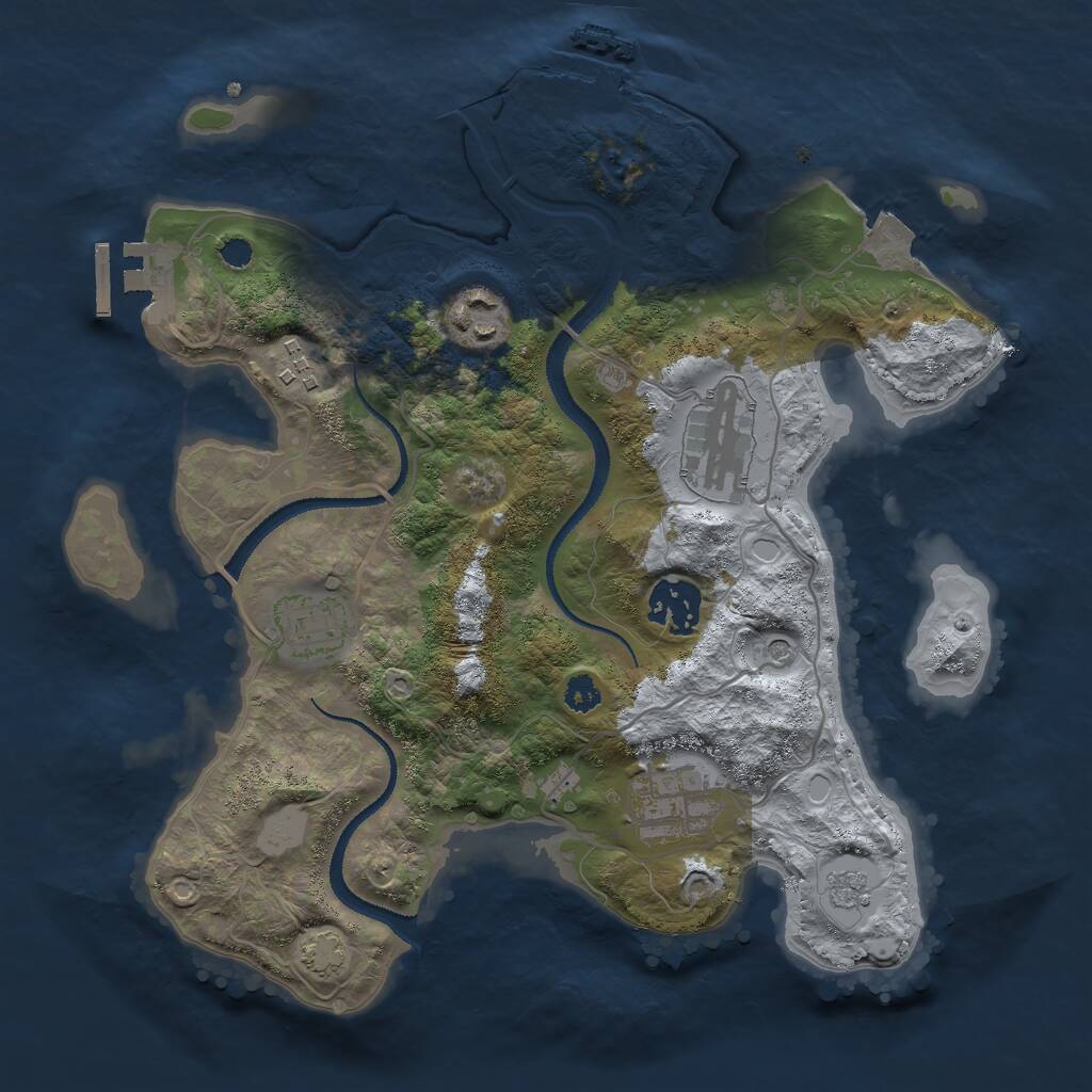 Rust Map: Procedural Map, Size: 3000, Seed: 60081143, 12 Monuments