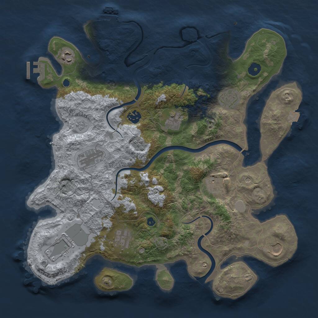 Rust Map: Procedural Map, Size: 3750, Seed: 1446212242, 16 Monuments