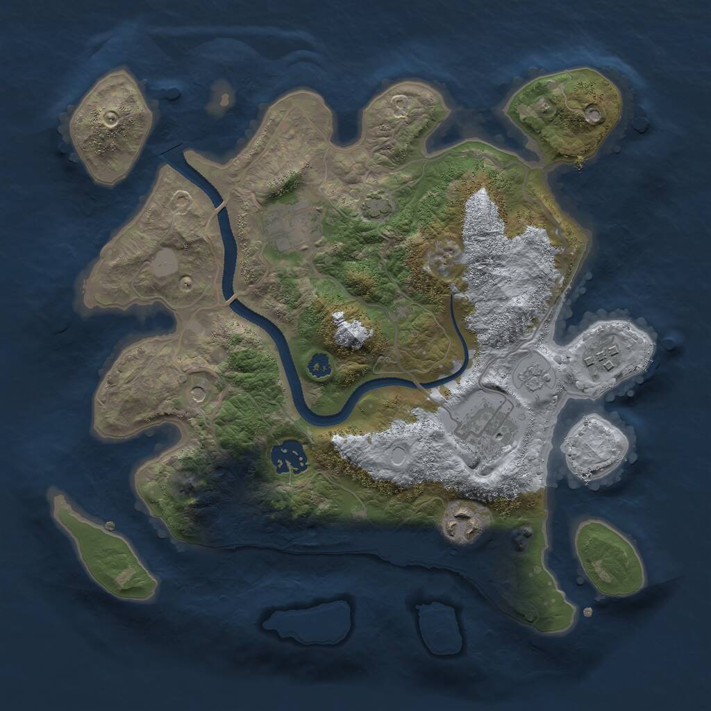 Rust Map: Procedural Map, Size: 3000, Seed: 362, 9 Monuments