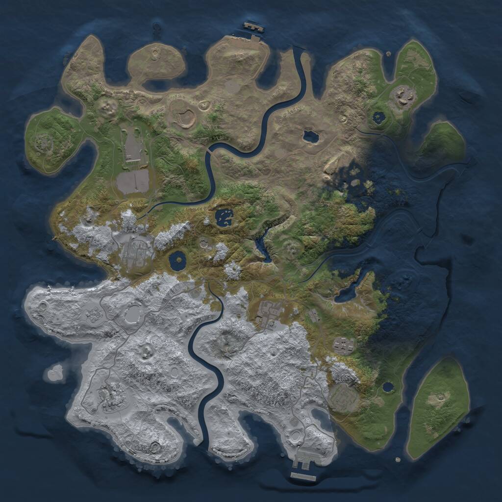 Rust Map: Procedural Map, Size: 4000, Seed: 42836199, 16 Monuments
