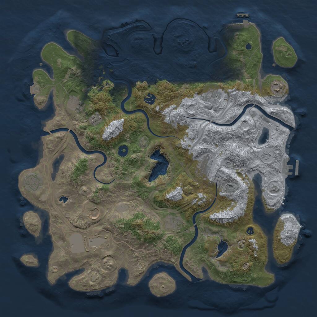 Rust Map: Procedural Map, Size: 4250, Seed: 130803245, 16 Monuments