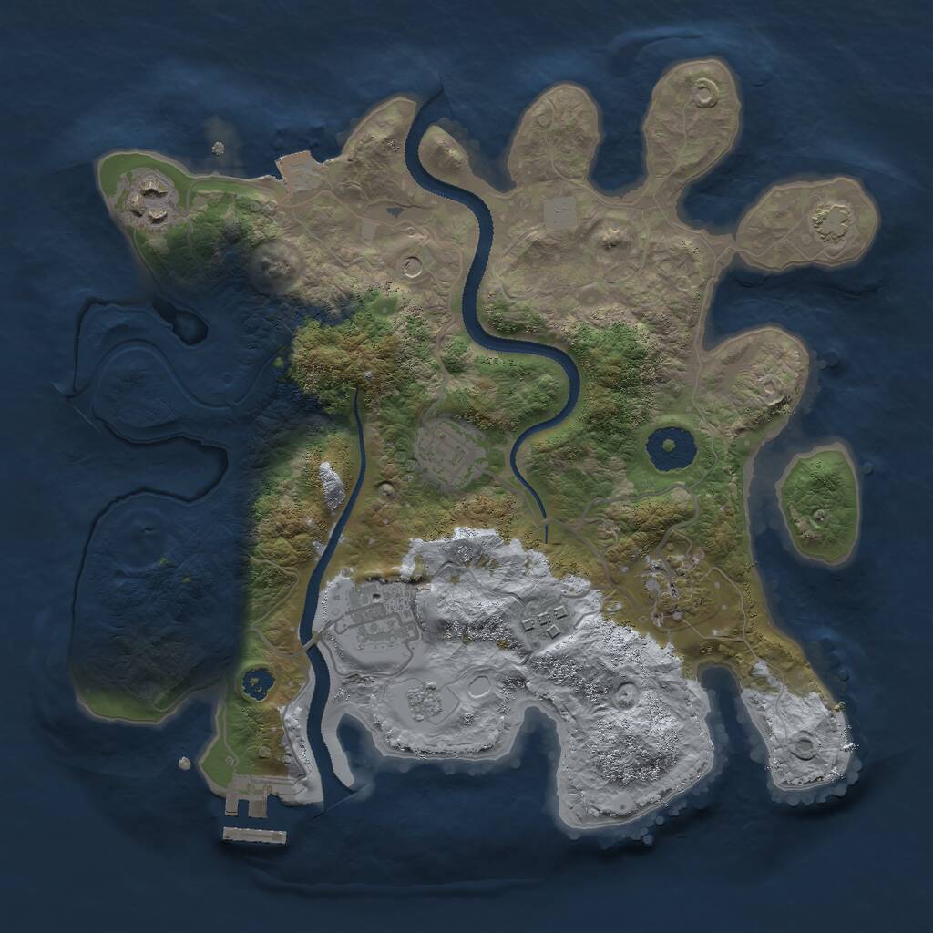 Rust Map: Procedural Map, Size: 3000, Seed: 1058990547, 10 Monuments
