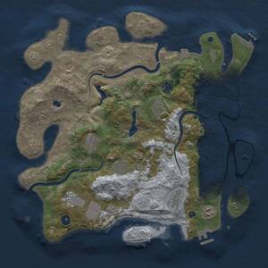 Thumbnail Rust Map: Procedural Map, Size: 4000, Seed: 119000260, 15 Monuments