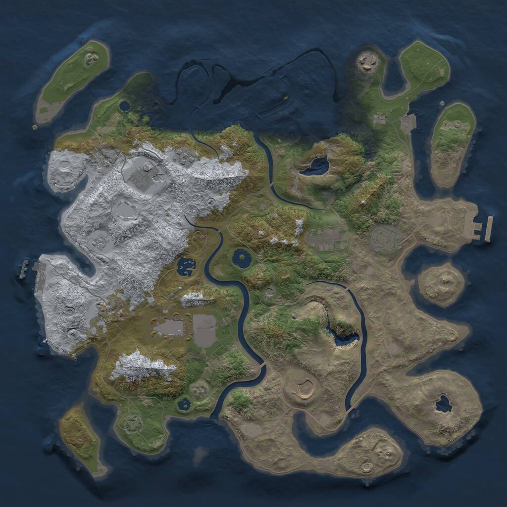 Rust Map: Procedural Map, Size: 4000, Seed: 1113985138, 15 Monuments