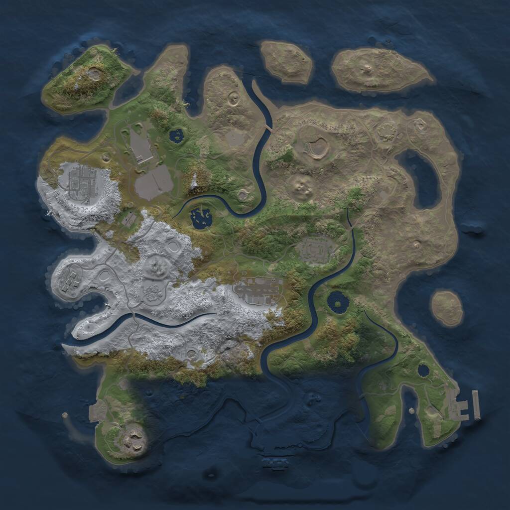 Rust Map: Procedural Map, Size: 3500, Seed: 65267, 14 Monuments