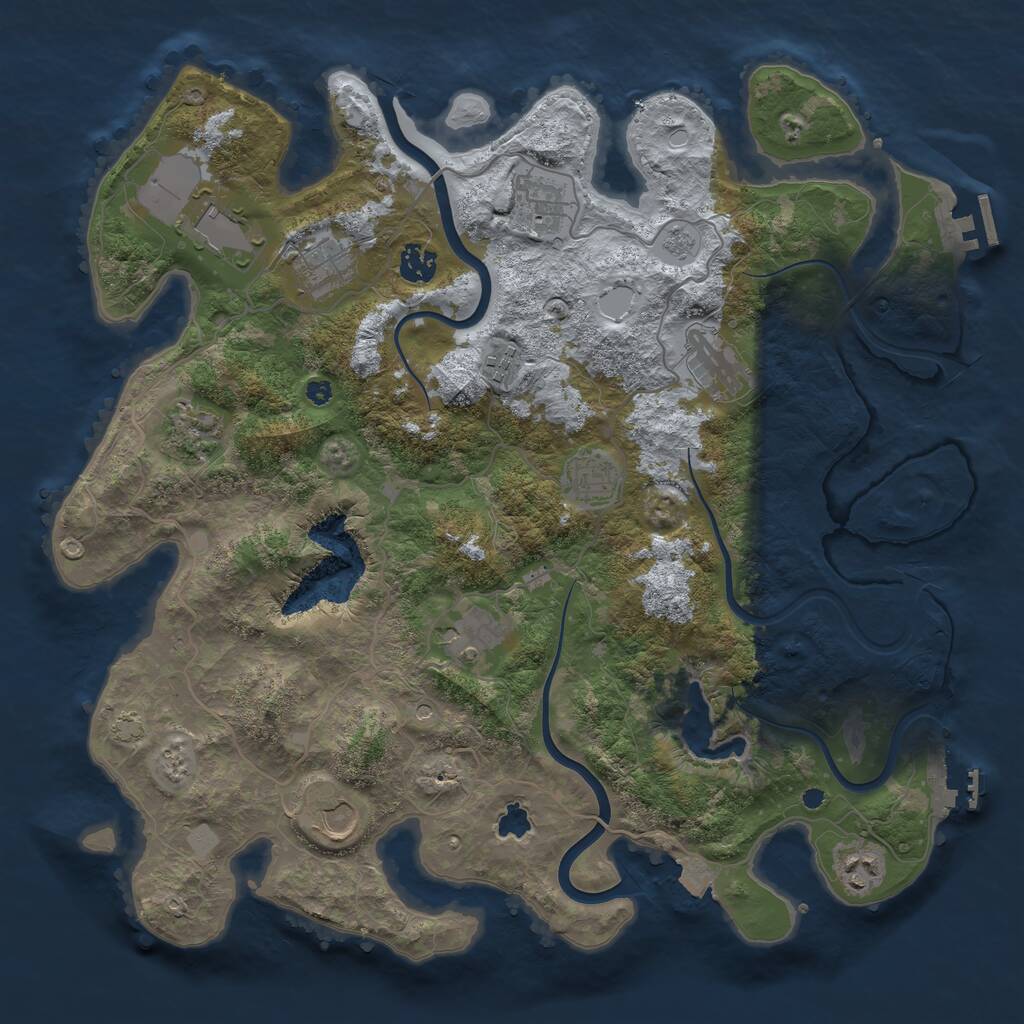 Rust Map: Procedural Map, Size: 4000, Seed: 2040151980, 17 Monuments