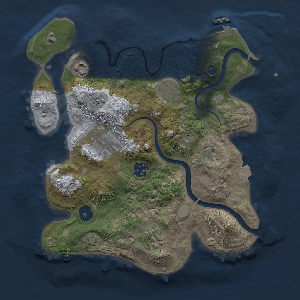 Rust Map: Procedural Map, Size: 3000, Seed: 1615287365, 10 Monuments