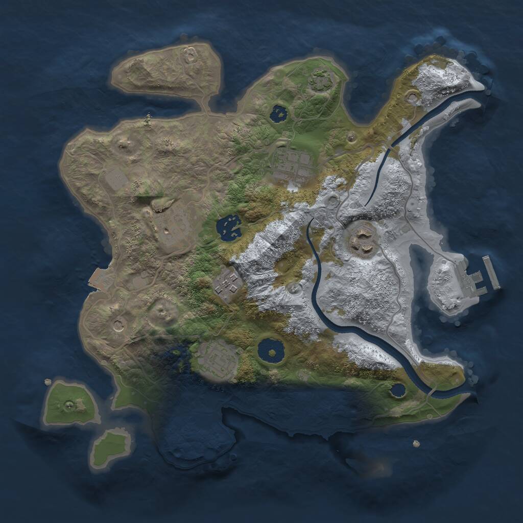 Rust Map: Procedural Map, Size: 3000, Seed: 364836935, 10 Monuments