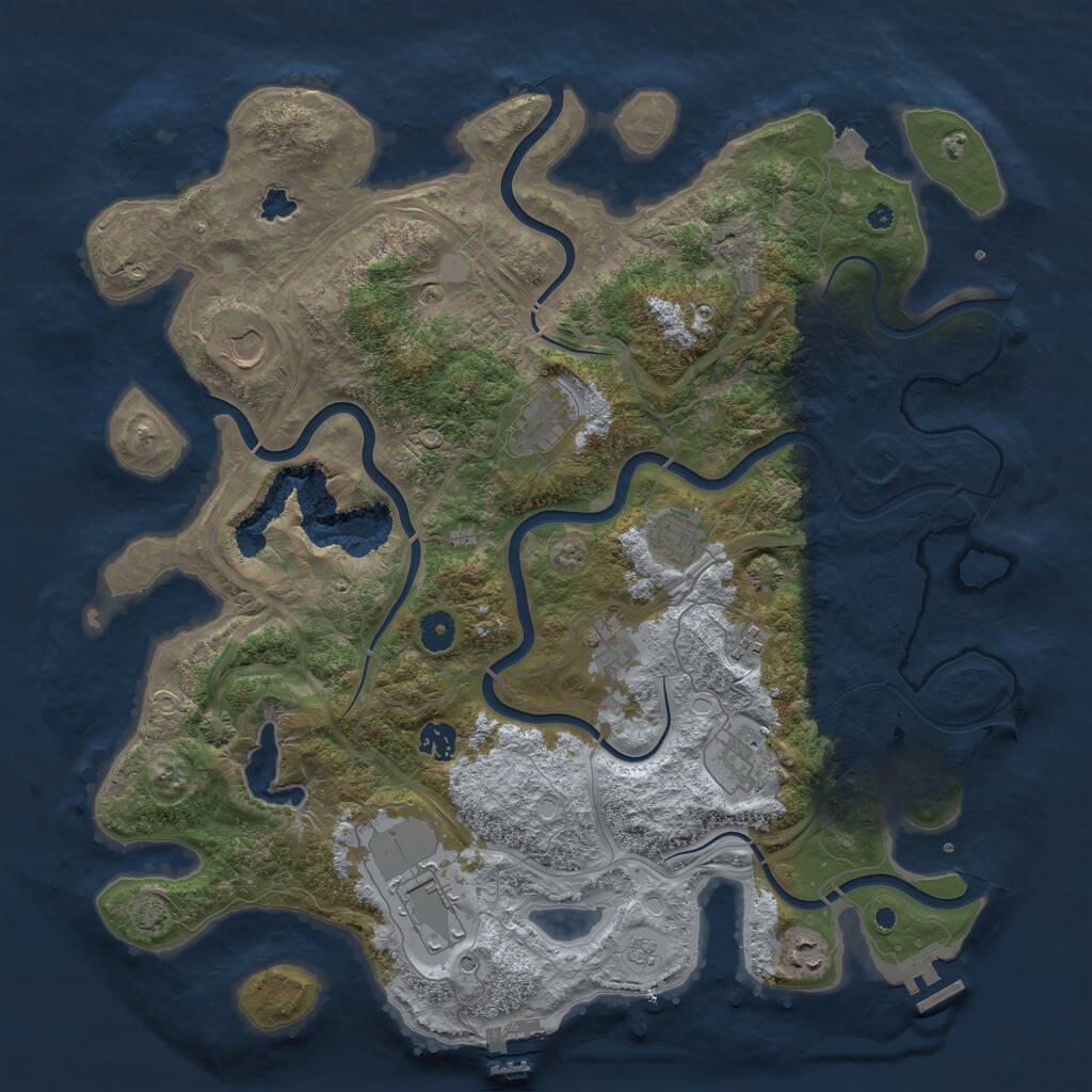 Rust Map: Procedural Map, Size: 4300, Seed: 472739484, 15 Monuments