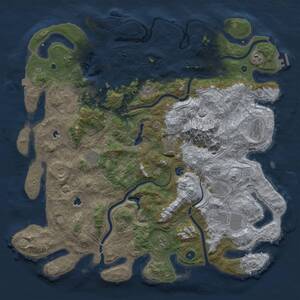 Thumbnail Rust Map: Procedural Map, Size: 5000, Seed: 777227, 17 Monuments