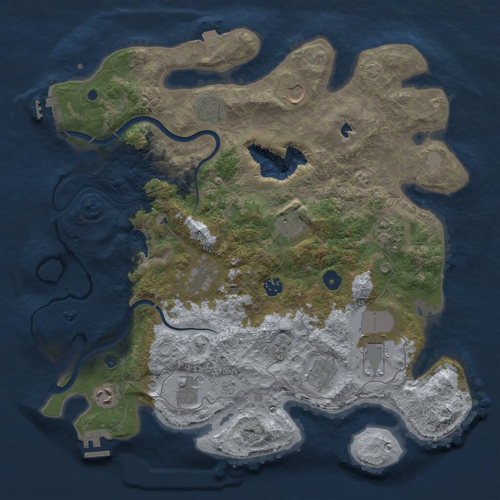 Rust Map: Procedural Map, Size: 4000, Seed: 87180480, 17 Monuments