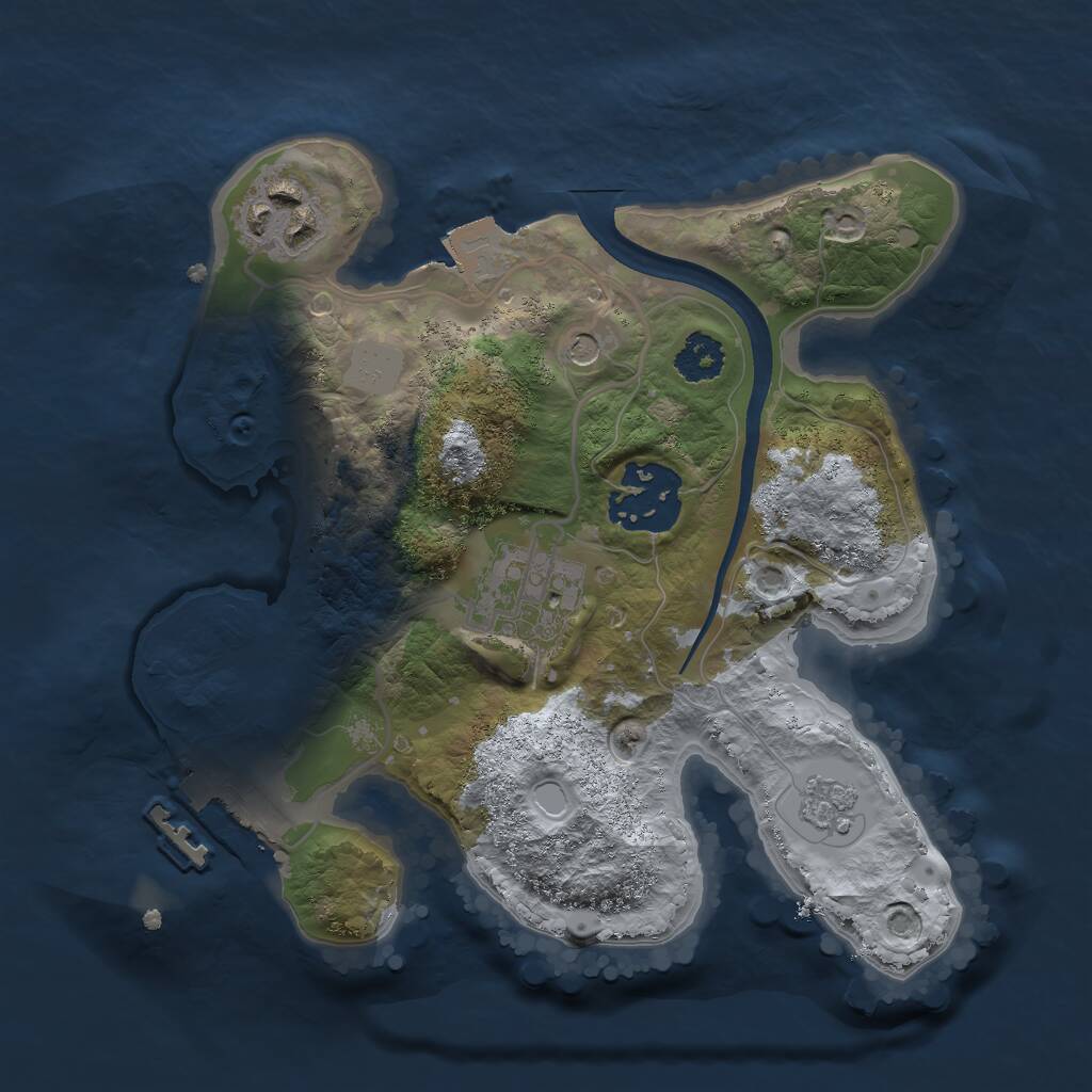 Rust Map: Procedural Map, Size: 2250, Seed: 12143, 7 Monuments