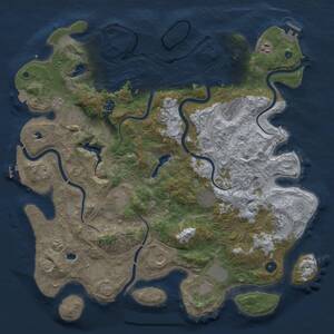 Thumbnail Rust Map: Procedural Map, Size: 4500, Seed: 83124590, 17 Monuments
