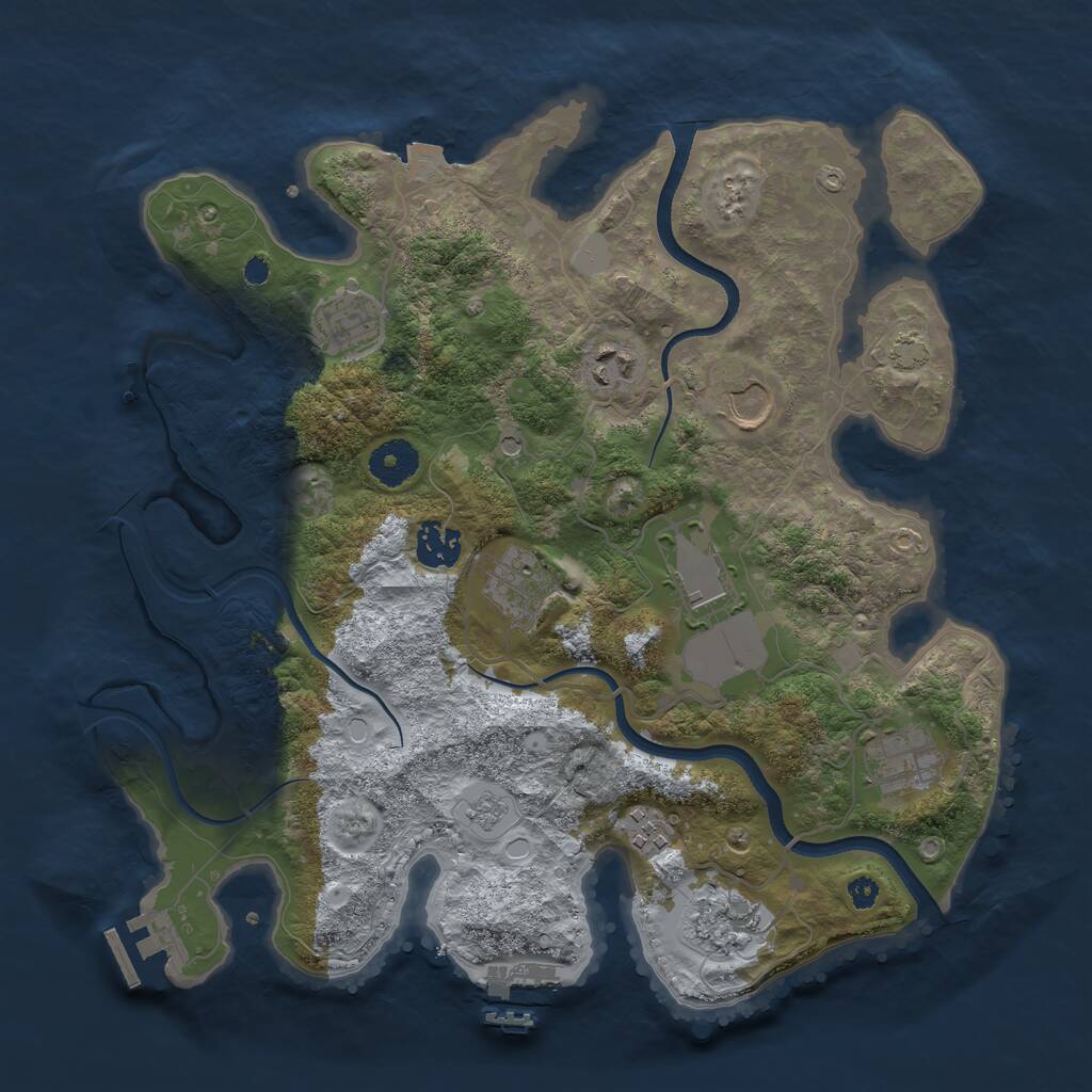 Rust Map: Procedural Map, Size: 3500, Seed: 1514534377, 15 Monuments