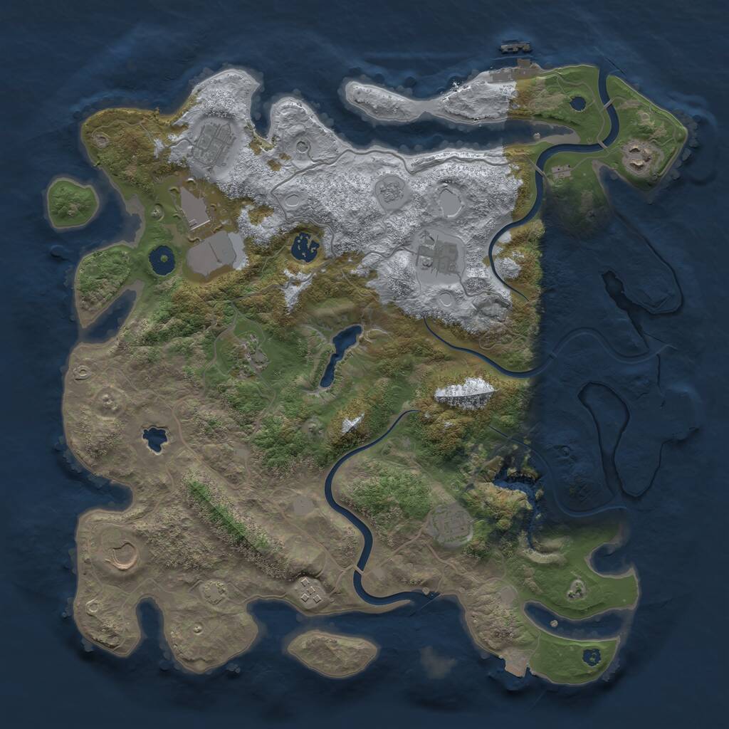 Rust Map: Procedural Map, Size: 4000, Seed: 496942775, 15 Monuments