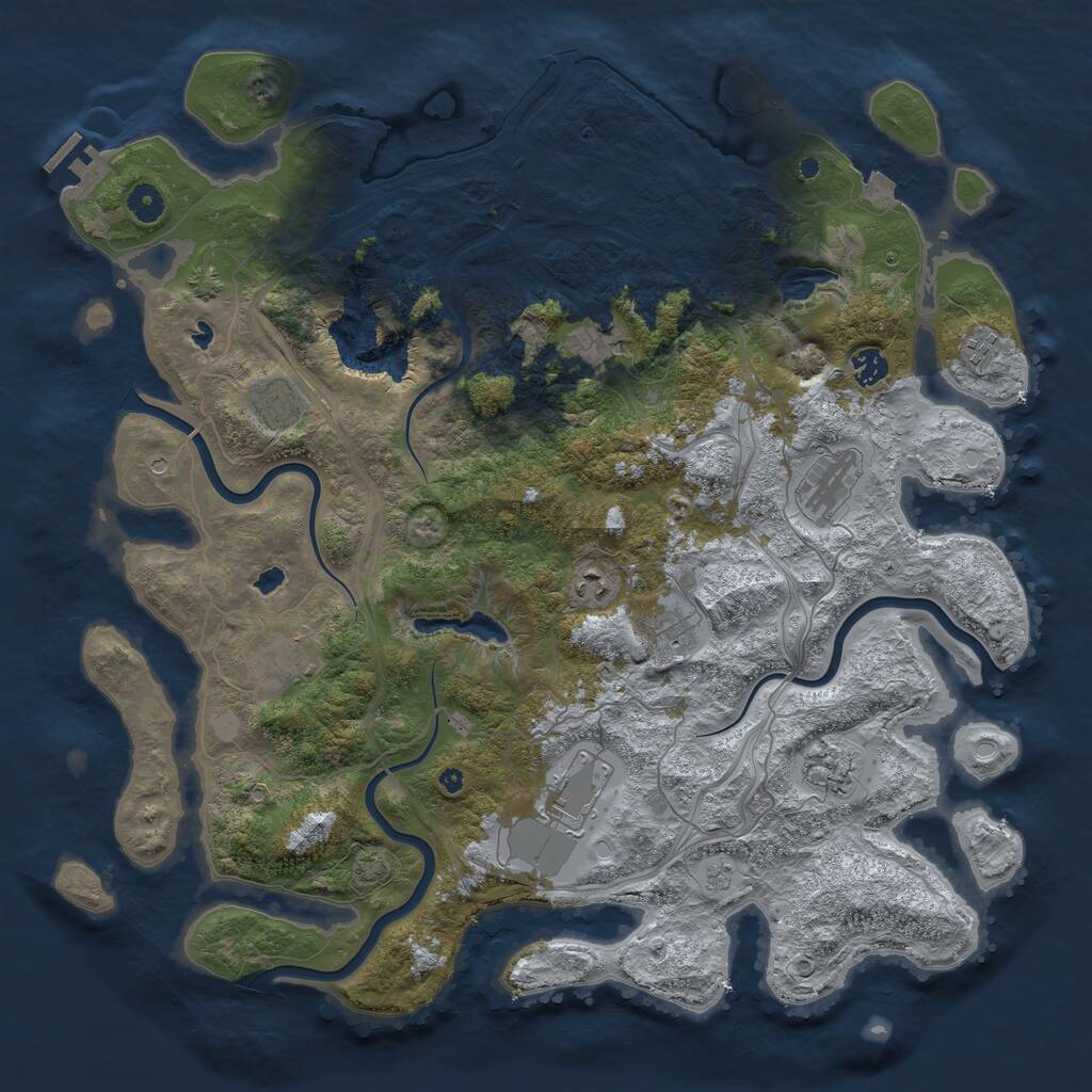 Rust Map: Procedural Map, Size: 4500, Seed: 916241634, 15 Monuments