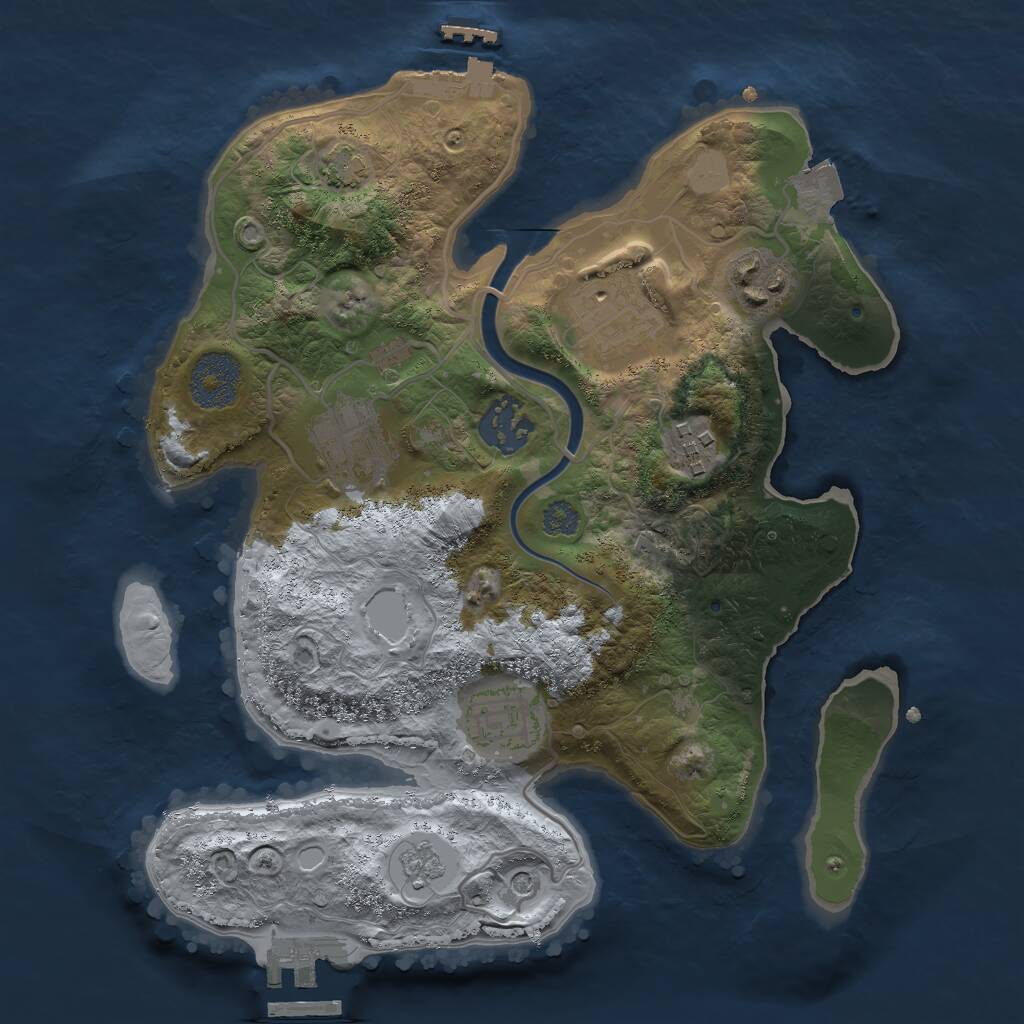 Rust Map: Procedural Map, Size: 2800, Seed: 1912684728, 12 Monuments
