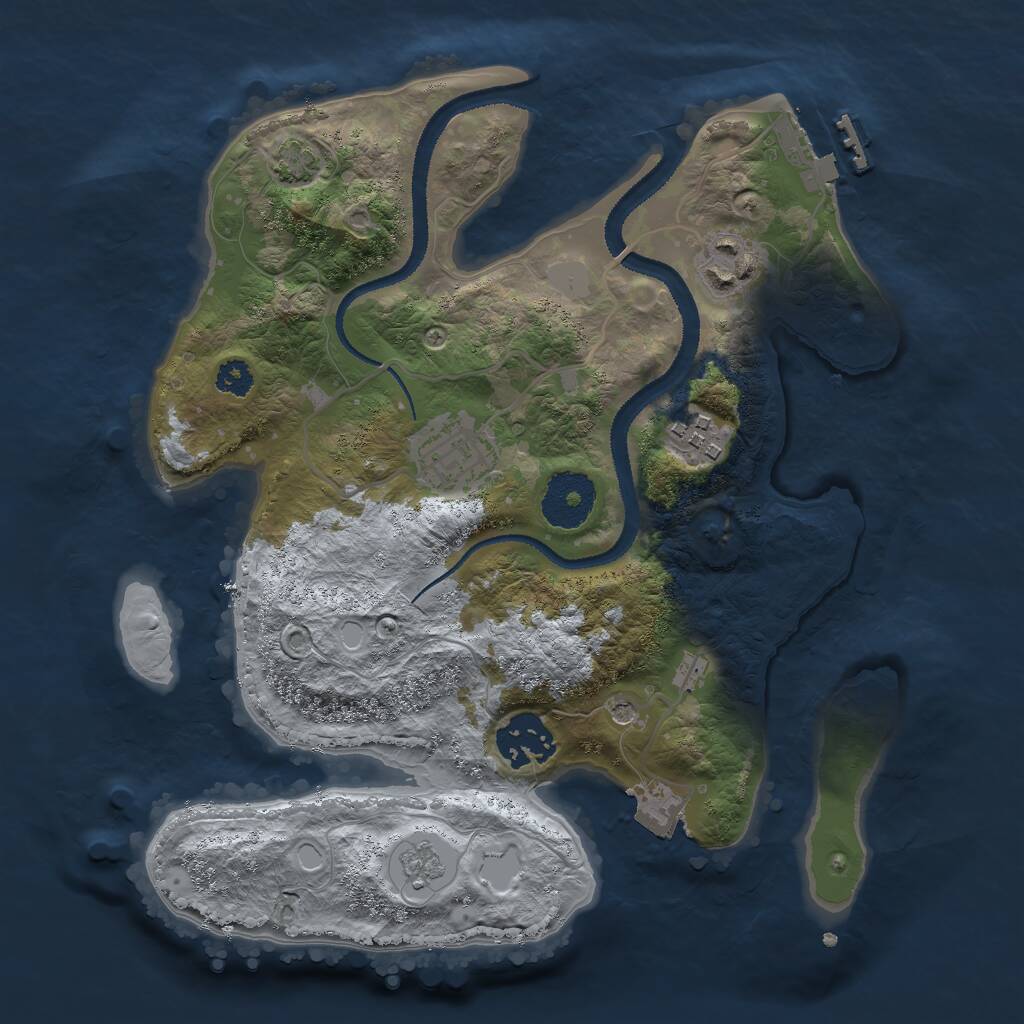 Rust Map: Procedural Map, Size: 2800, Seed: 1912684728, 9 Monuments