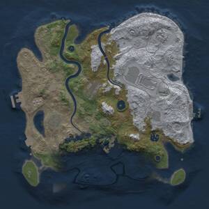 Thumbnail Rust Map: Procedural Map, Size: 3500, Seed: 1194363797, 14 Monuments