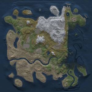 Thumbnail Rust Map: Procedural Map, Size: 3750, Seed: 324494161, 15 Monuments